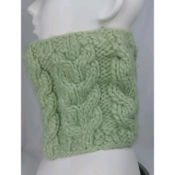 Roxy Hydrosmart Womens Neck Warmer ONE Mint Green Cable Knit Lined New - Picture 6 of 9